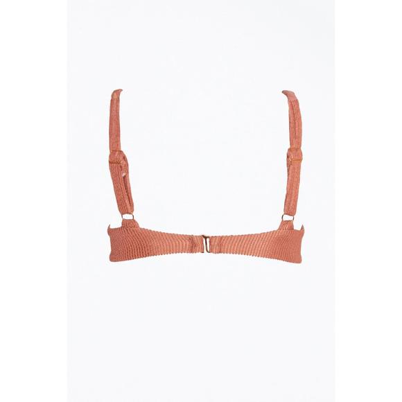 NEW SOAH rebecca ribbed o-ring bikini top in blush - Picture 2 of 2